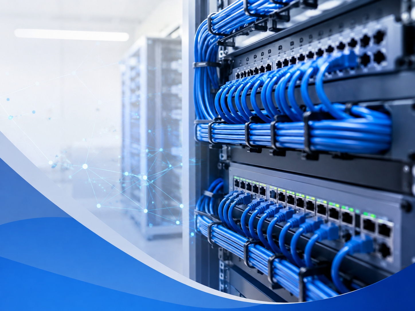 Router y equipos conectados en una red empresarial.