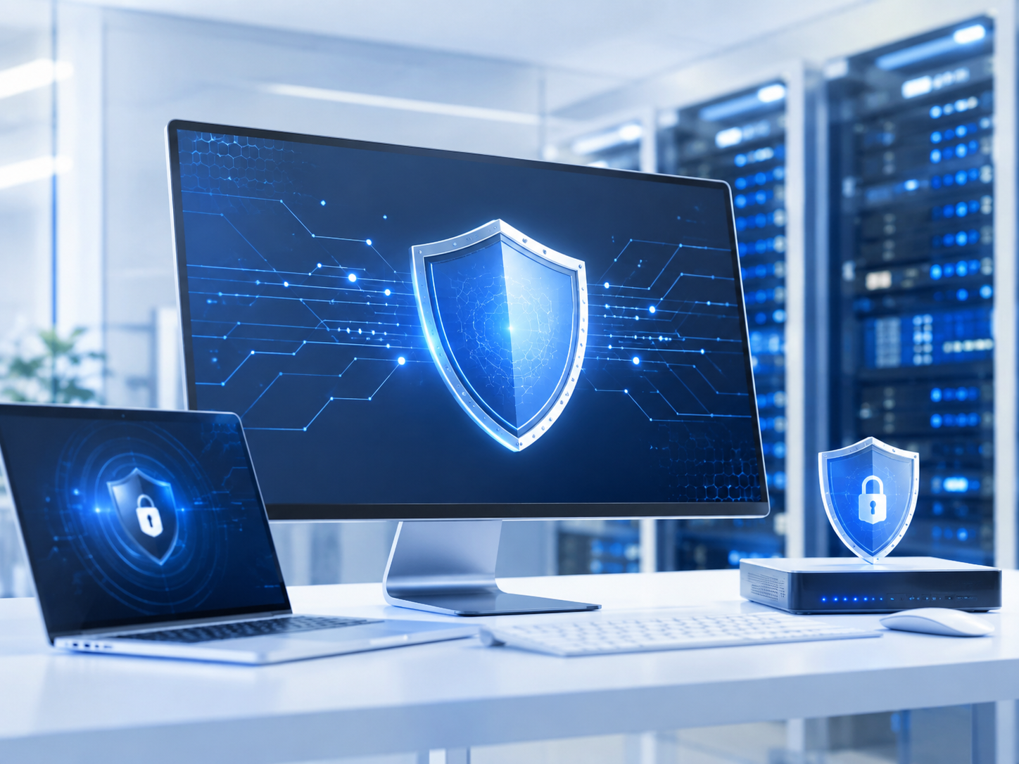 Protección de red y firewall empresarial.