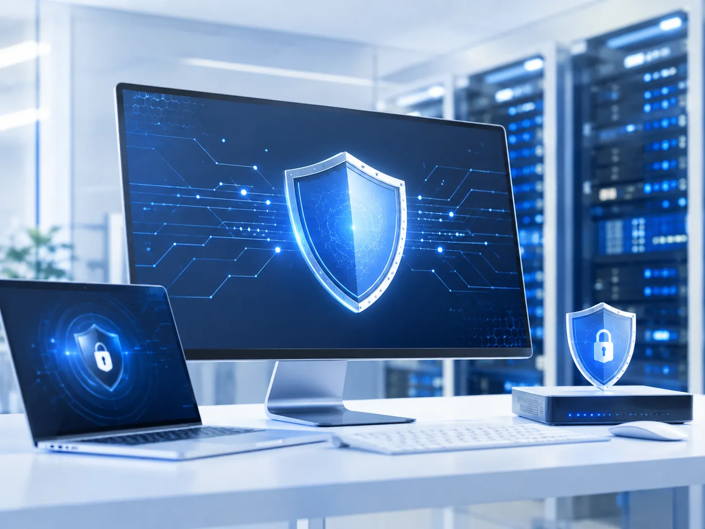 Protección de red y firewall empresarial.