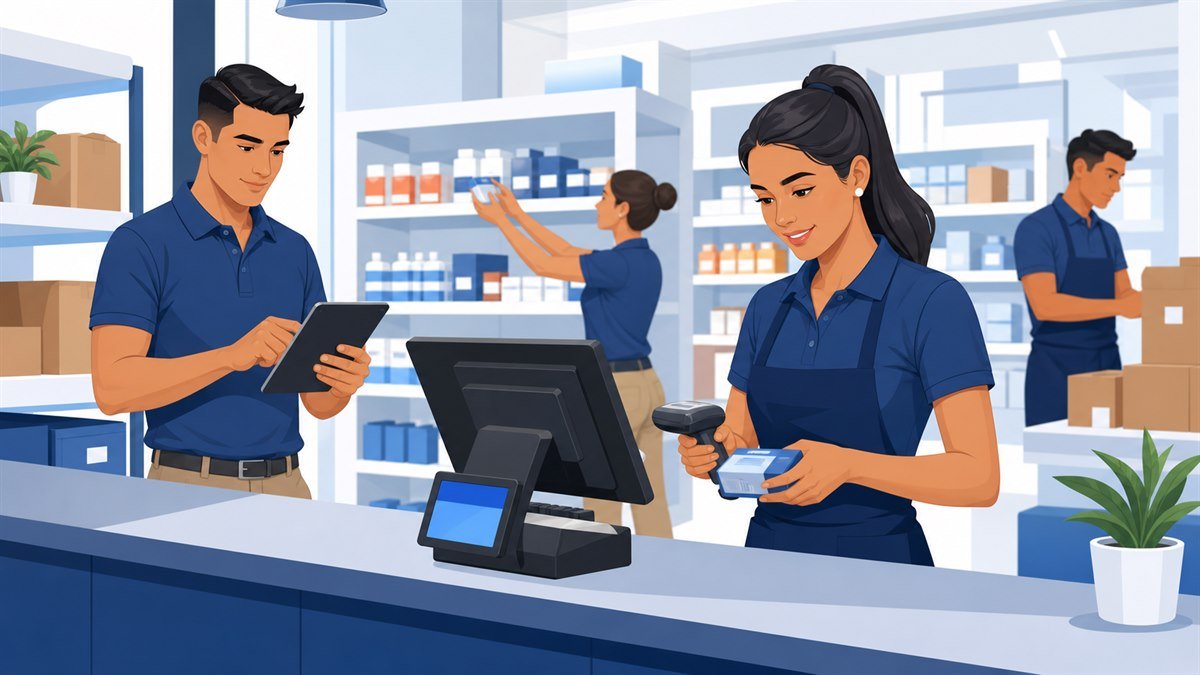 Operación de una tienda de ropa apoyada por tecnología